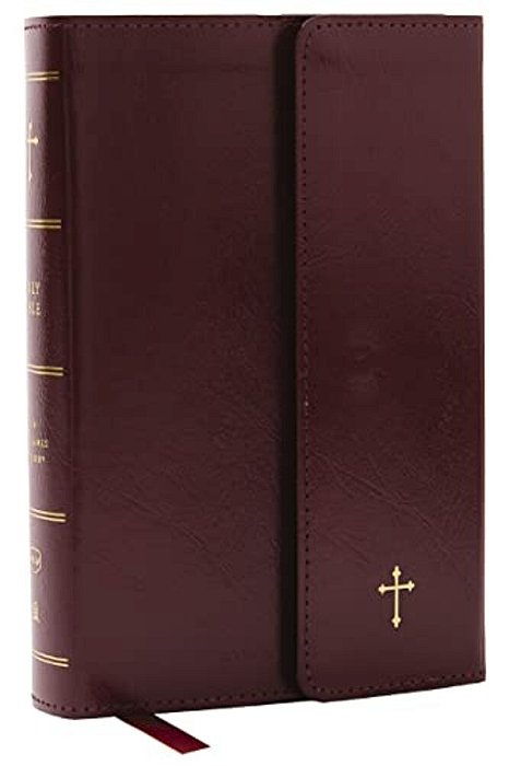 Nkjv Compact Paragraph-Style Bible W/43,000 Cross References, Burgundy Leatherflex W/Magnetic Flap, Red Letter, Comfort Print: Holy Bible, New King-..