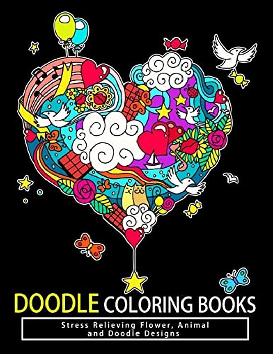Doodle Coloring Books: Adult Coloring Books: Relax On An Intergalactic Journey Through The Universe And Cute Monster-..