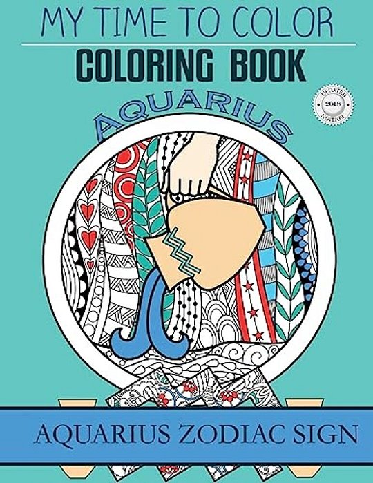 Aquarius Zodiac Sign - Adult Coloring Book-..