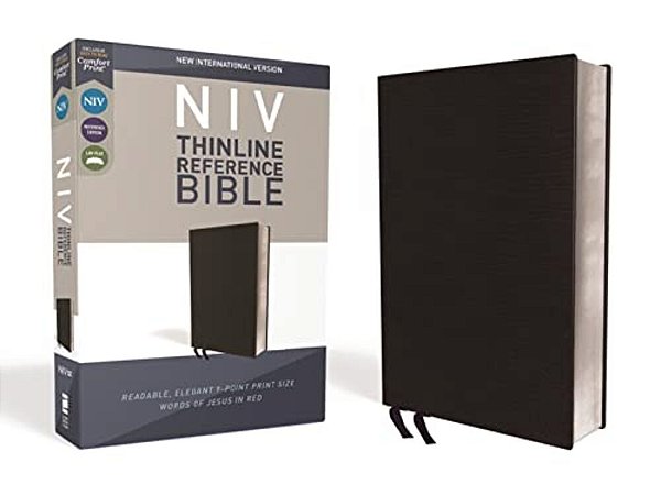 Niv, Thinline Reference Bible, Bonded Leather, Black, Red Letter Edition, Comfort Print-..