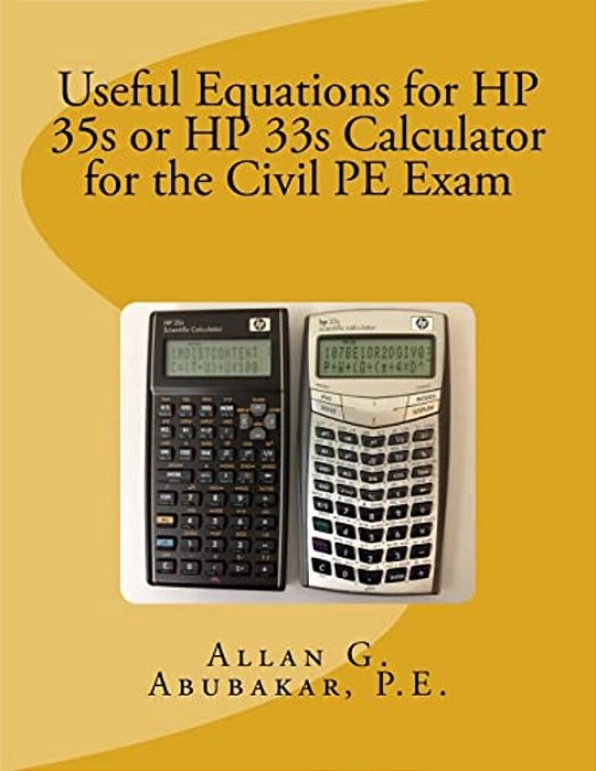 Useful Equations For Hp 35S Or Hp 33S Calculator For The Civil Pe Exam-..