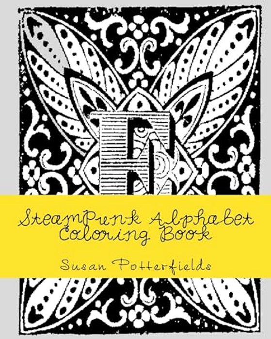 Steampunk Alphabet Coloring Book-..