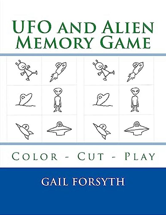 Ufo And Alien Memory Game: Color - Cut - Play-..