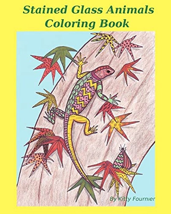 Stained Glass Animals: Coloring Book-..