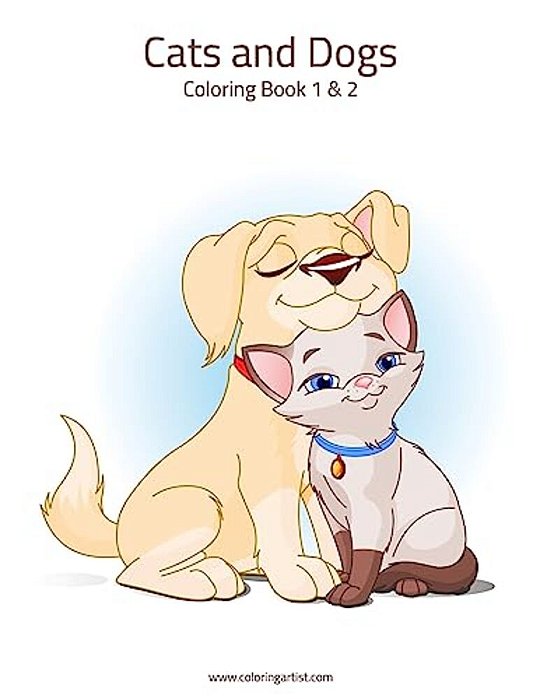 Cats And Dogs Coloring Book 1 & 2-..