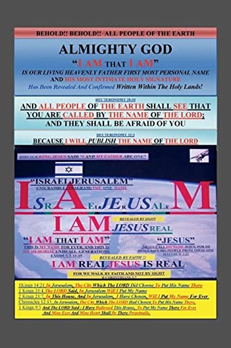 Almighty God Holy Signature: Revealed Written Within The Holy Lands-..