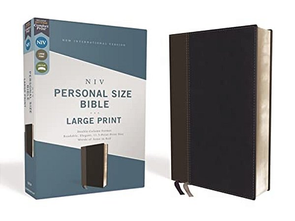 Niv, Personal Size Bible, Large Print, Leathersoft, Black, Red Letter Edition, Comfort Print-..