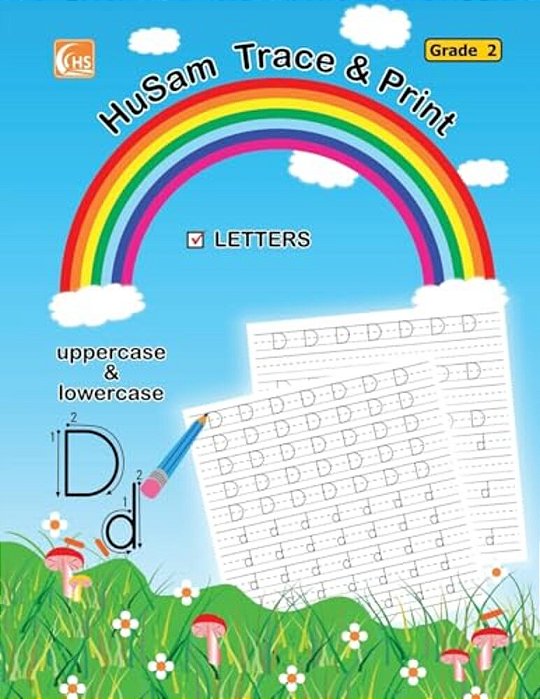 Husam Trace And Print: Letters (Uppercase And Lowercase) (Grade 2) (Handwriting Tracing Printing Alphabet Practice Workbook)-..