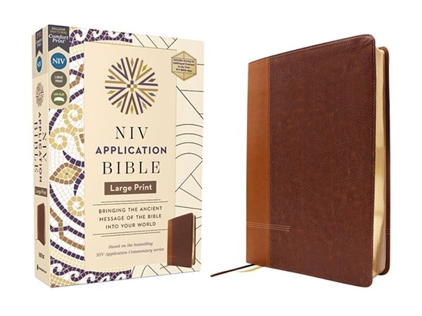 Niv Application Bible, Large Print, Leathersoft, Brown, Red Letter, Comfort Print: Bringing The Ancient Message Of The Bible Into Your World-..
