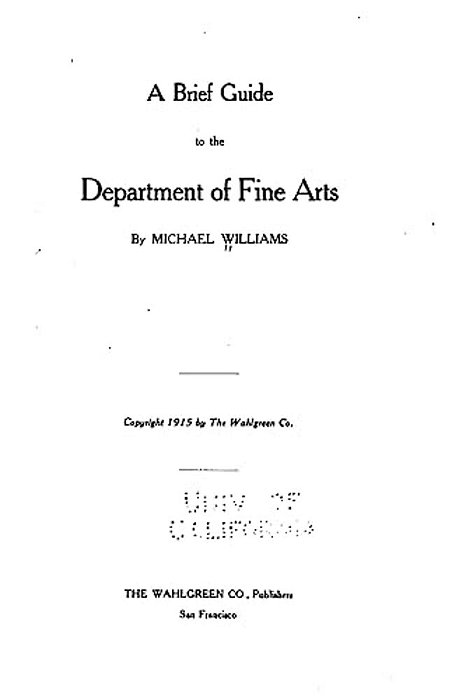 A Brief Guide To The Department Of Fine Arts-..
