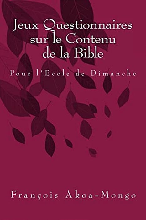 Jeux Questionnaires Sur Le Contenu De La Bible: Pour L'Ecole De Dimanche-..