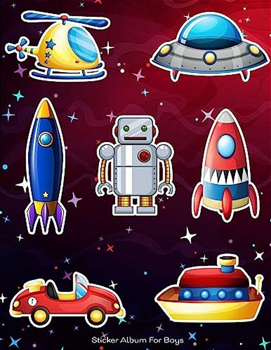 Sticker Album For Boys: 100 Plus Pages For Permanent Sticker Collection, Activity Book For Boys, Red - 8.5 By 11-..