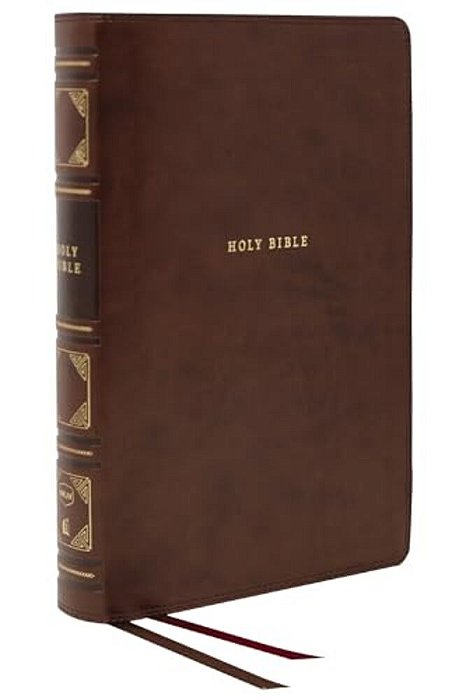 Nkjv, Reference Bible, Classic Verse-By-verse, Center-Column, Leathersoft, Brown, Indexed, Red Letter Edition, Comfort Print-..