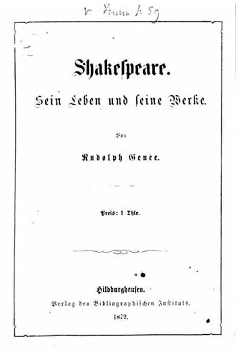 Shakespeare Sein Leben Und Seine Werke-..