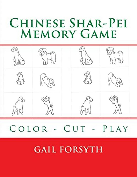 Chinese Shar-Pei Memory Game: Color - Cut - Play-..