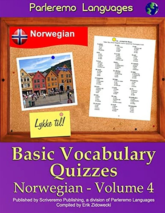 Parleremo Languages Basic Vocabulary Quizzes Norwegian - Volume 4-..
