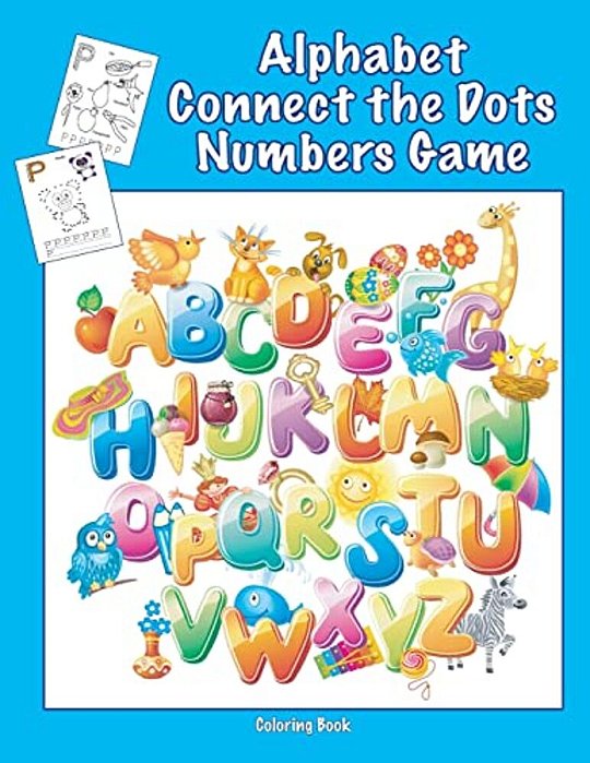 Alphabet Connect The Dots Numbers Game Coloring Book-..