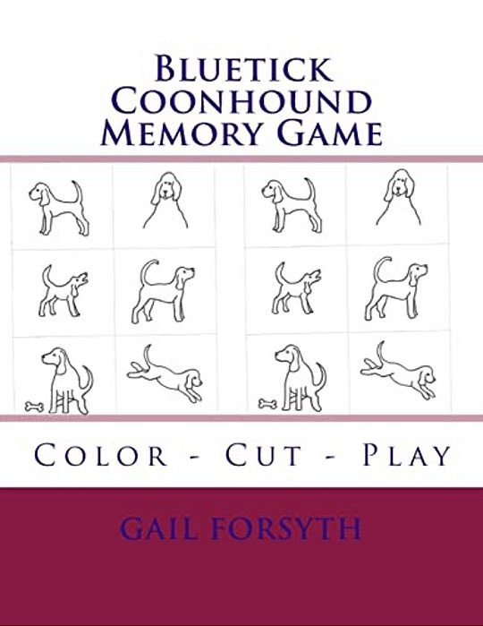 Bluetick Coonhound Memory Game: Color - Cut - Play-..