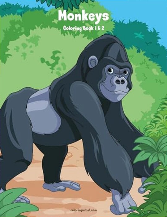 Monkeys Coloring Book 1 & 2-..