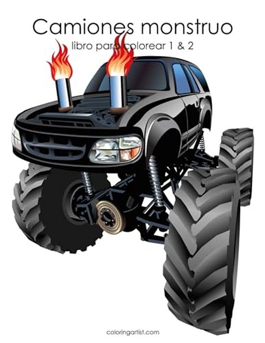 Camiones Monstruo Libro Para Colorear 1 & 2-..