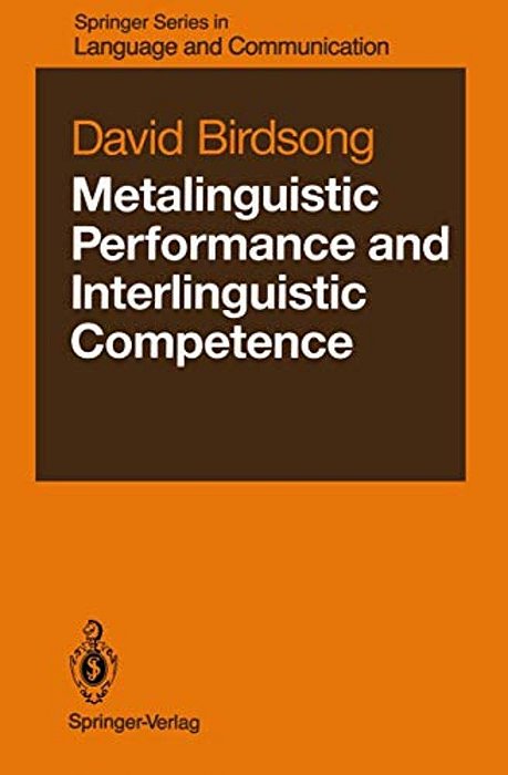 Metalinguistic Performance And Interlinguistic Competence-..