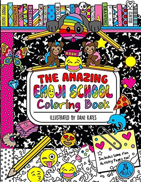 The Amazing Emoji School Coloring Book: 24 Page Coloring Book-..