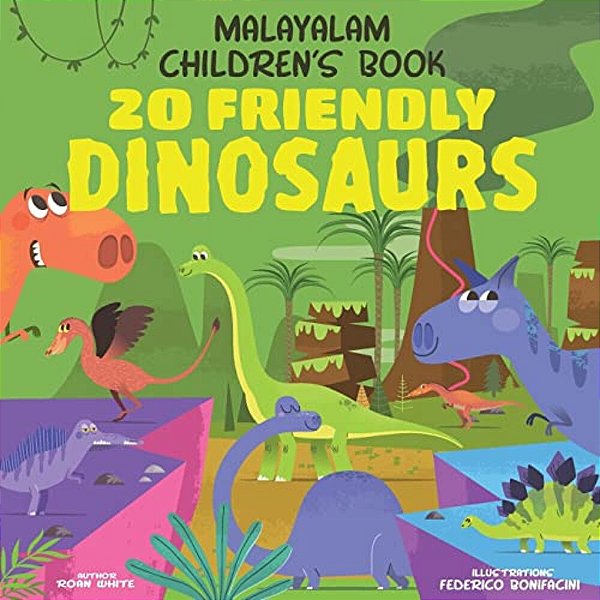 Malayalam Children's Book: 20 Friendly Dinosaurs-..