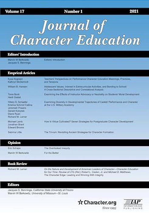 Journal Of Character Education Vol 17 Issue 1-..
