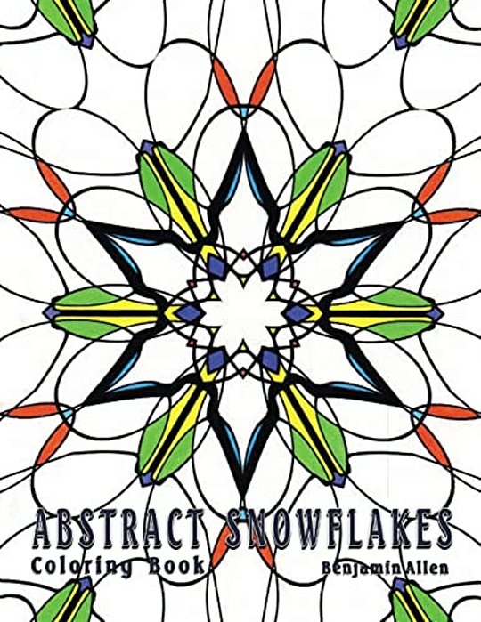 Abstract Snowflakes: Fun Stress Relieving Coloring Book-..