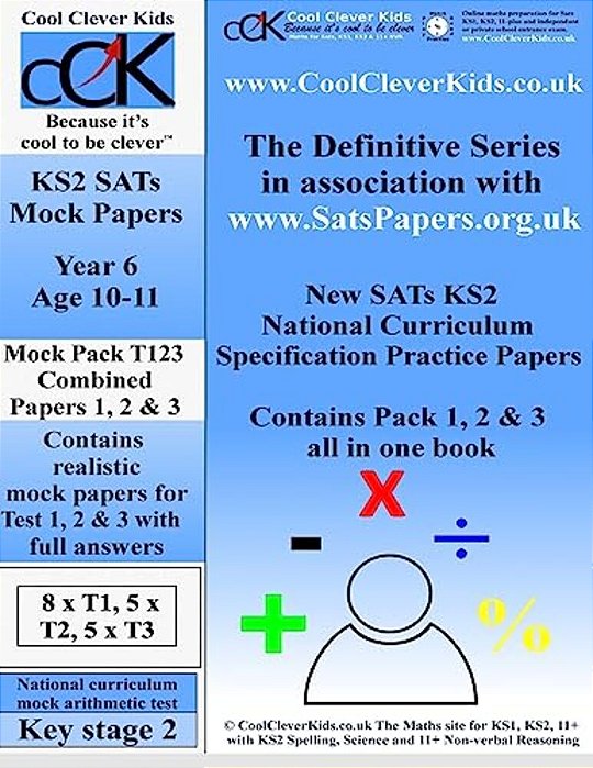 Sats KS2 Year 6 Maths Practice Test 1, 2 & 3 Combined Pack-..