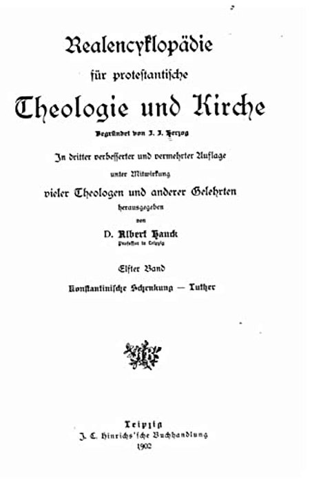 Realencyklopädie Für Protestantische Theologie Und Kirche-..