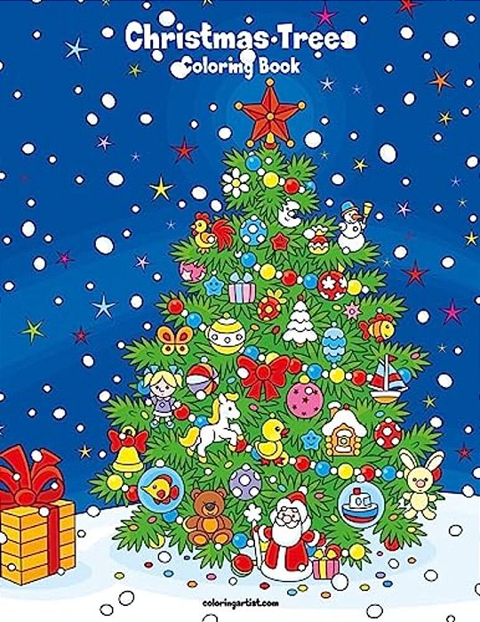 Christmas Trees Coloring Book 1-..