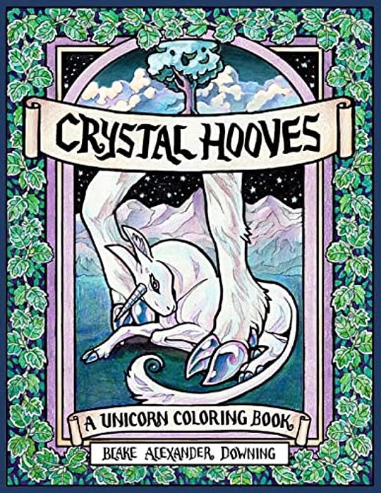 Crystal Hooves: A Unicorn Coloring Book-..