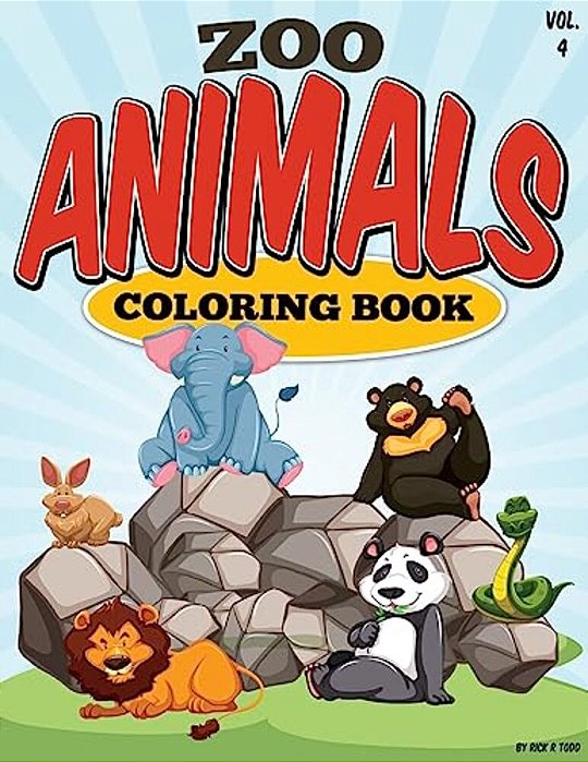 Zoo Animals Coloring Book Animals: All Ages Coloring Books-..