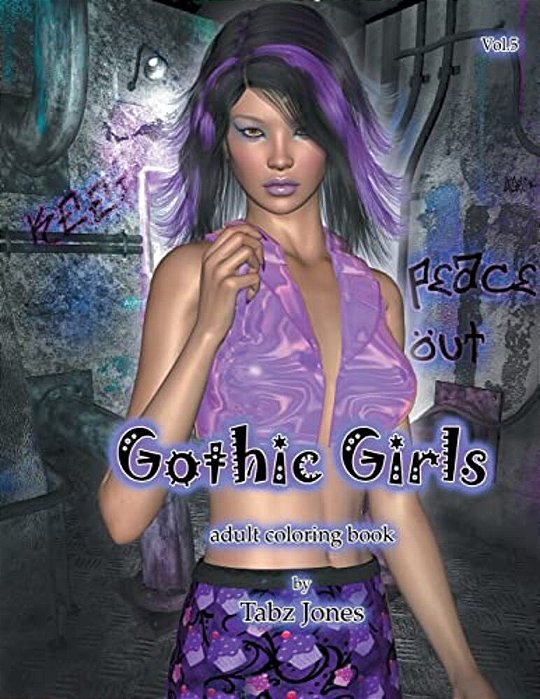 Gothic Girls Adult Coloring Book-..