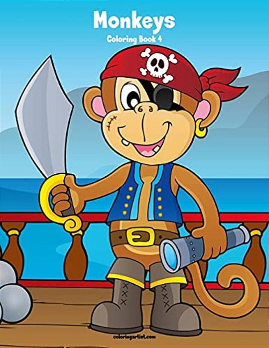 Monkeys Coloring Book 4-..