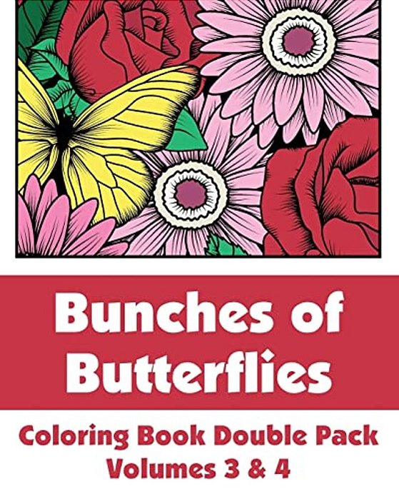Bunches Of Butterflies Coloring Book Double Pack (Volumes 3 & 4)-..