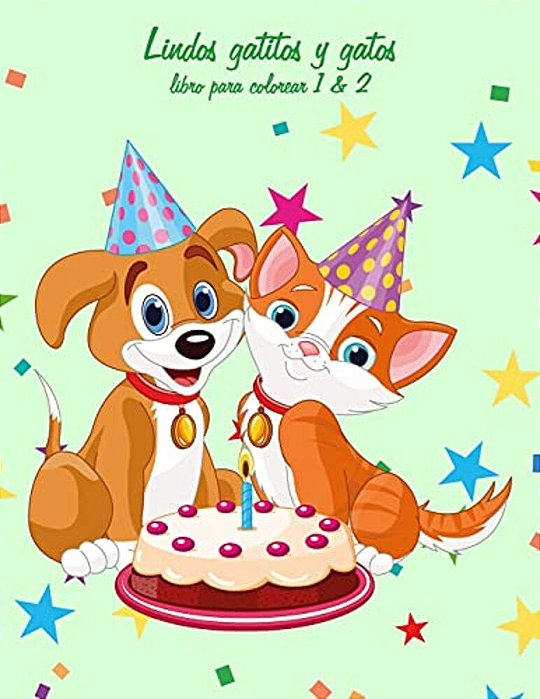 Lindos Gatitos Y Gatos Libro Para Colorear 1 & 2-..