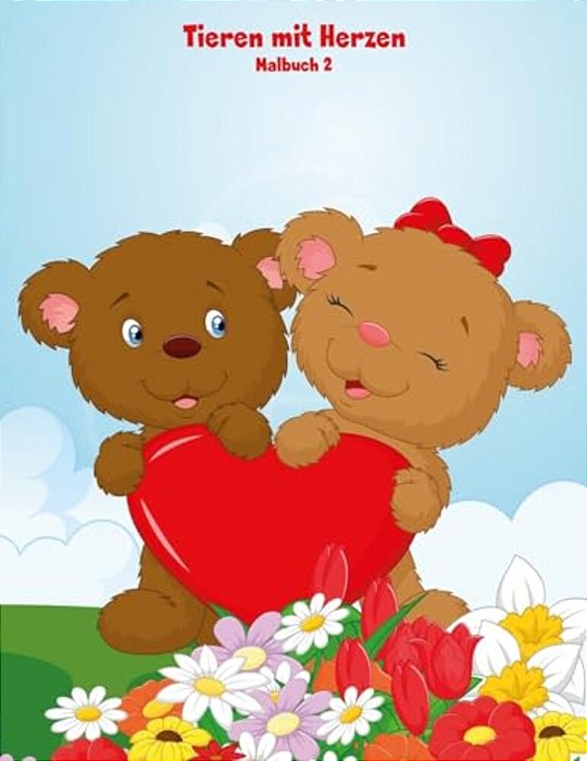 Malbuch Mit Tieren Mit Herzen 2-..