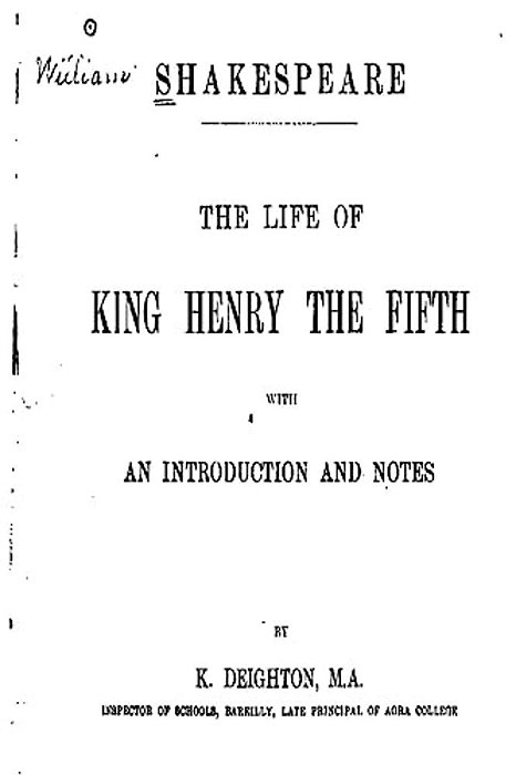 The Life Of King Henry The Fifth-..