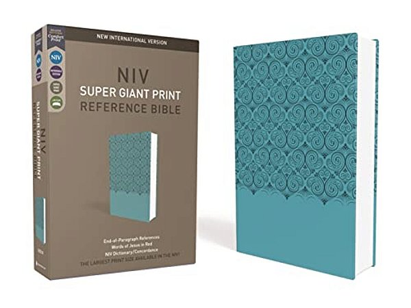 Niv, Super Giant Print Reference Bible, Imitation Leather, Blue, Red Letter Edition-..