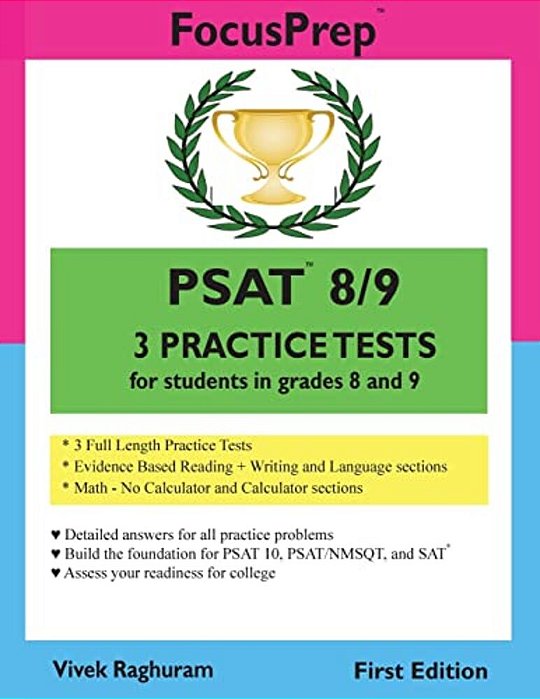 Psat 8/9 3 Practice Tests: For Students In Grades 8 And 9-..