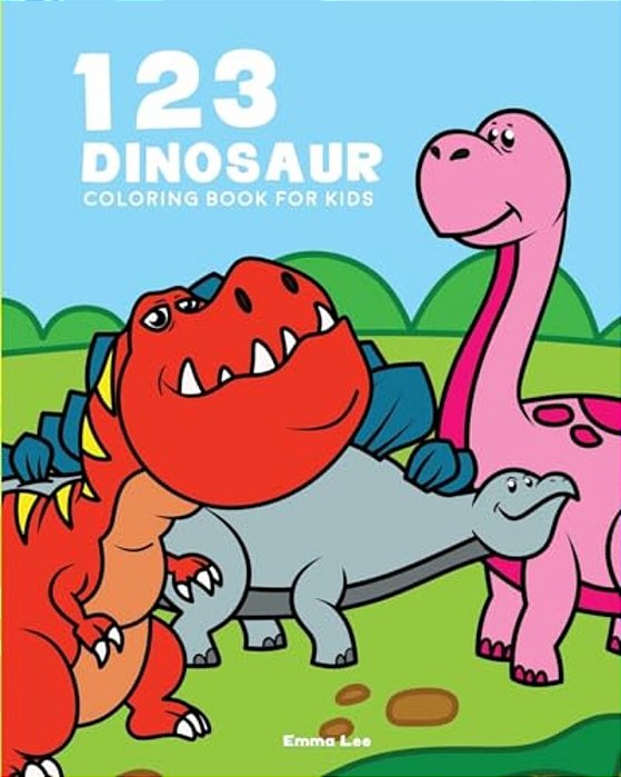 123 Dinosaur Coloring Book: Perfect For Toddler Large Picture And Easy To Color-..