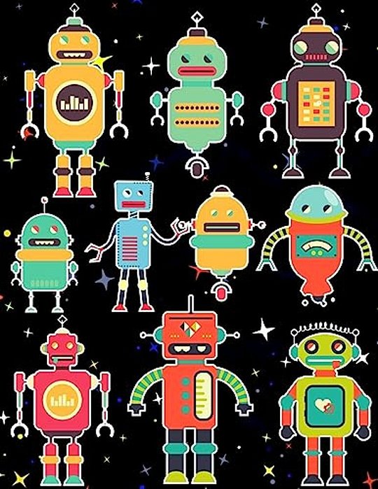 Robots Sticker Album For Boys: 100 Plus Pages For Permanent Sticker Collection, Activity Book For Boys Or Girls - 8.5 By 11-..