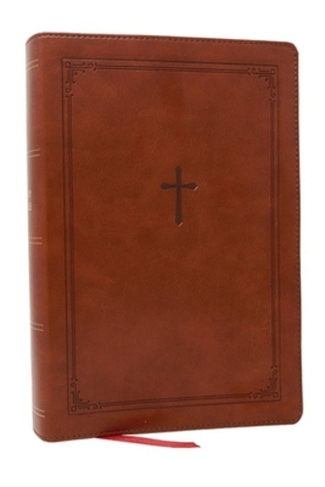 Kjv Giant Print End-Of-verse Reference Bible, Brown Leathersoft, Red Letter, Comfort Print-..