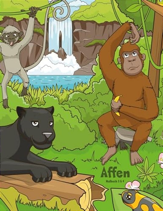 Affen-Malbuch 3 & 4-..