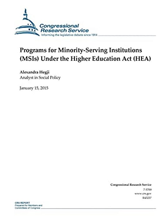 Programs For Minority-Serving Institutions (Msis) Under The Higher Education Act (Hea)-..