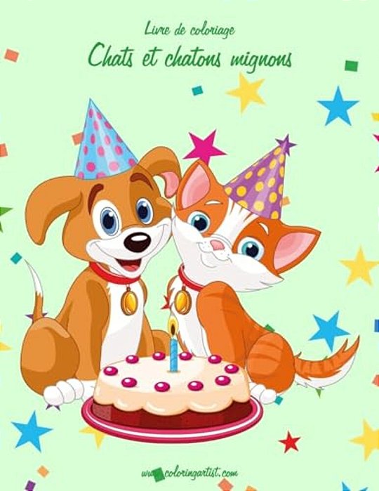 Livre De Coloriage Chats Et Chatons Mignons 1 & 2-..