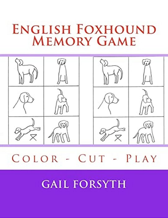 English Foxhound Memory Game: Color - Cut - Play-..