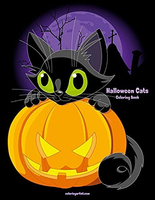 Halloween Cats Coloring Book 1-..